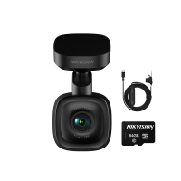 海康威视F6行车记录仪1600P高清夜视汽车载隐藏式智能无线互联全景+原装64G内存卡+降压线