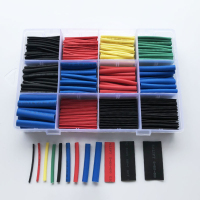 热缩管绝缘套管 航模汽车线路改装 电工维修绝缘套装(二倍收缩线路改装12规格5色560根)