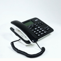 得力deli电话机座机办公家用单机欧式商务免电池有线宾馆酒店电话白色