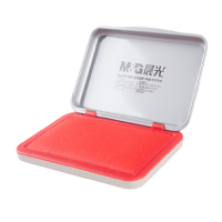 晨光(M&G)文具红色财务专用秒干印台 120*80mm方形金属印泥印台 单个装