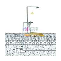万保地埋式不锈钢排空防冻复合洗眼器 90906661+地埋(X-II型) 红安