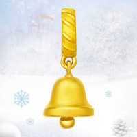 周大福FOLLOW转运珠圣诞铃铛足金金饰品吊坠R19162