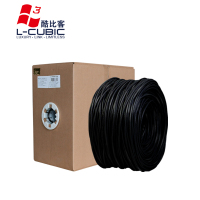酷比客(L-CUBIC) LCLN6RRSSBK-305M 六类纯铜双层屏蔽网线成箱网线(计价单位箱) 黑色