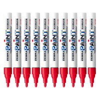 日本斑马牌（ZEBRA）油漆笔 油性记号笔 大号物流笔签名笔/马克笔 PAINT-MOP 红色 10支装