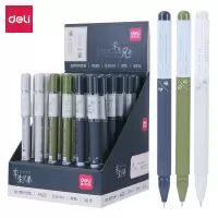 得力deliA529中性笔12支趣味韩版小清新黑色全针管0.5碳素考试签字笔缓解紧张学生文具减压神器[苏宁自营]