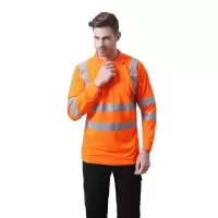 博迪嘉 Bodyguard Workwear GN670-L 荧光橘红长袖POLO衫 GN670-L