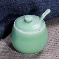 青瓷辣椒罐调味罐四季调料盒青瓷调味罐辣椒油罐调盐罐家用调味瓶罐盐罐