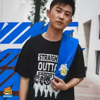 苏宁电竞潮流文化衫-冲浪-黑色-XXL号