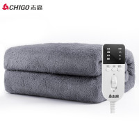 志高（CHIGO）电热毯双人双控安全调温家用电褥子全线路安全保护除螨电毯子 长1.8米宽1.5米 CY211长毛绒灰色