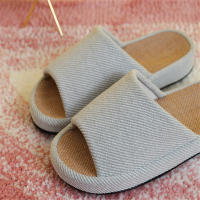四季居家亚麻拖鞋2002两双