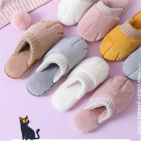 可爱猫爪兔毛拖鞋H009两双