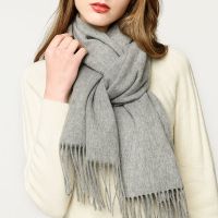 恒源祥 羊毛男女通用围脖中灰色L19754 单条装