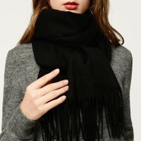 恒源祥 羊毛男女通用围脖黑色L19754 单条装