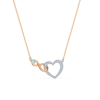 SWAROVSKI 施华洛世奇INFINITY永恒爱意人造水晶项链镀玫瑰金色轻奢饰品 5518865