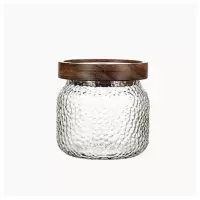 透明锤纹玻璃密封罐 玻璃茶叶罐 茶叶密封罐
