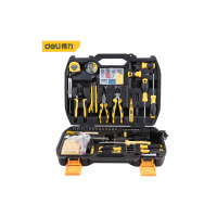得力家用多功能五金工具箱手动工具套装电工维修工具箱家用应急包124件 DL5969