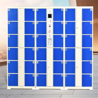 耀烨 新款加厚电子红外扫码刷卡投币指纹密码钢制存包柜超市商场智能储物柜 YC