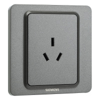 西门子黑色开关插座面板 映彩系列灯墨黑灰色插座产品面板10A三孔