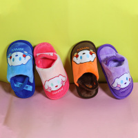 呓喔2020新款卡通家居棉拖鞋男童女童冬季厚底室内保暖防滑儿童拖鞋7299