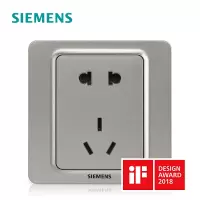 西门子(SIEMENS)开关插座面板映彩硒辉银86型五孔USB空调16A 五孔