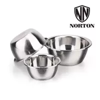 诺顿(NORTON) 5GYY003 诺顿营养多用调料碗(3件套)不锈钢加厚汤盆味斗调料缸沙拉碗洗菜盆打蛋和面盆 单套装