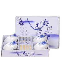 青花瓷碗筷套装（四碗四筷）餐具套装（套）