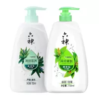 六神绿茶甘草沐浴露750ml/六神清新滋润沐浴露芦荟750ml 2瓶套装