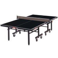 红双喜 高级单折式乒乓球台(有脚轮) T1223 2740*1525*760mm 黑色