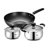爱仕达(ASD) PH03Z2TG 新不易锈杰庆三件套(炒锅+汤锅+奶锅)