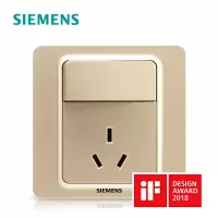 西门子(SIEMENS)开关插座86型 映彩日曜金五孔一开10A三孔
