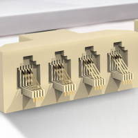 企购优品电话直通头电话一分四转接盒延长器电话连接器