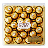 Ferrero Rocher 榛果威化糖果巧克力 婚庆喜糖零食 情人节表白送礼 24粒钻石礼盒装300g