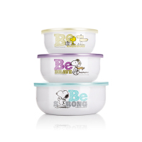 SNOOPY史努比悦活三入搪瓷碗