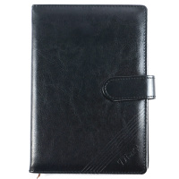申士B5/18K商务皮面磁扣平装本 记事本 笔记本 黑色j0518