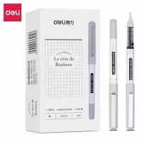 得力s653中性笔直液式水笔 0.5mm【 12支装】