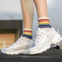 Skechers斯凯奇女鞋2020新款Dlites熊猫鞋厚底跑步鞋11919-WBGD