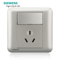 西门子(SIEMENS)开关插座皓睿硒釉银一位16A三极电源插座 硒釉银一开16A