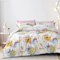 富安娜家纺圣之花40支斜纹印花套件 床单四件套