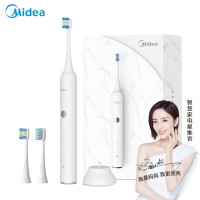 美的(Midea)电动牙刷 成人声波震动牙刷 亮白洁齿 活力刷 MC-AJ0201 冰川白
