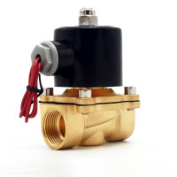 电磁阀水阀 纯铜水阀气阀油阀24V铜线圈阀门 2W-20 DC 6分扣