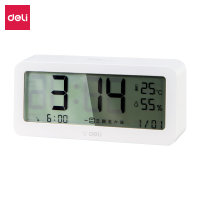 得力 8826多功能电子钟(白色)长方形闹钟 多功能电子闹钟