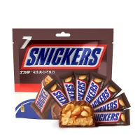 Snickers士力架花生夹心巧克力140g*2袋 袋装休闲儿童张新成同款喜糖