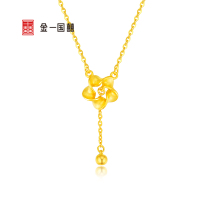金一国囍足金花朵时尚精品女士黄金项链时尚套链送女士(计价)ABC010