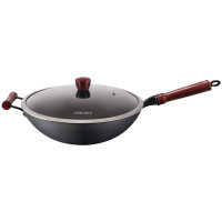 乐扣乐扣(LOCK&LOCK) CCI2345-OCH 锤纹铁锅 不粘锅 34cm 黑色