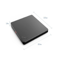 联想 ThinkPlus 外置光驱 超薄外置DVD刻录机 TX800 24倍速 高速移动光驱【Type-C+USB双接口