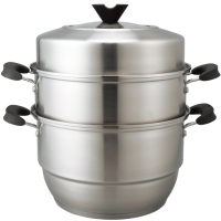 乐扣乐扣(LOCK&LOCK) CST2608 不锈钢三层高盖(蒸锅) 燃气电磁炉通用 26cm