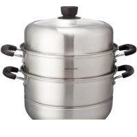 乐扣乐扣(LOCK&LOCK) CST2607 304不锈钢三层多功能家用(蒸锅) 煤气电磁炉通用 26cm