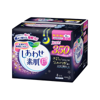 花王Lauríer 乐而雅 花王F系列 贴身透气不闷热 卫生巾 夜用 350mm*8片 护翼型 日本原装进口