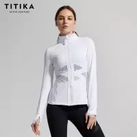 TITIKAACTIVE|瑜伽服外套修身运动夹克长袖健身瑜珈上衣女514250010白色