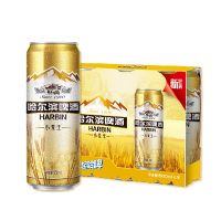 [家乐福商品] 哈尔滨小麦王啤酒500ml3连罐 6/箱